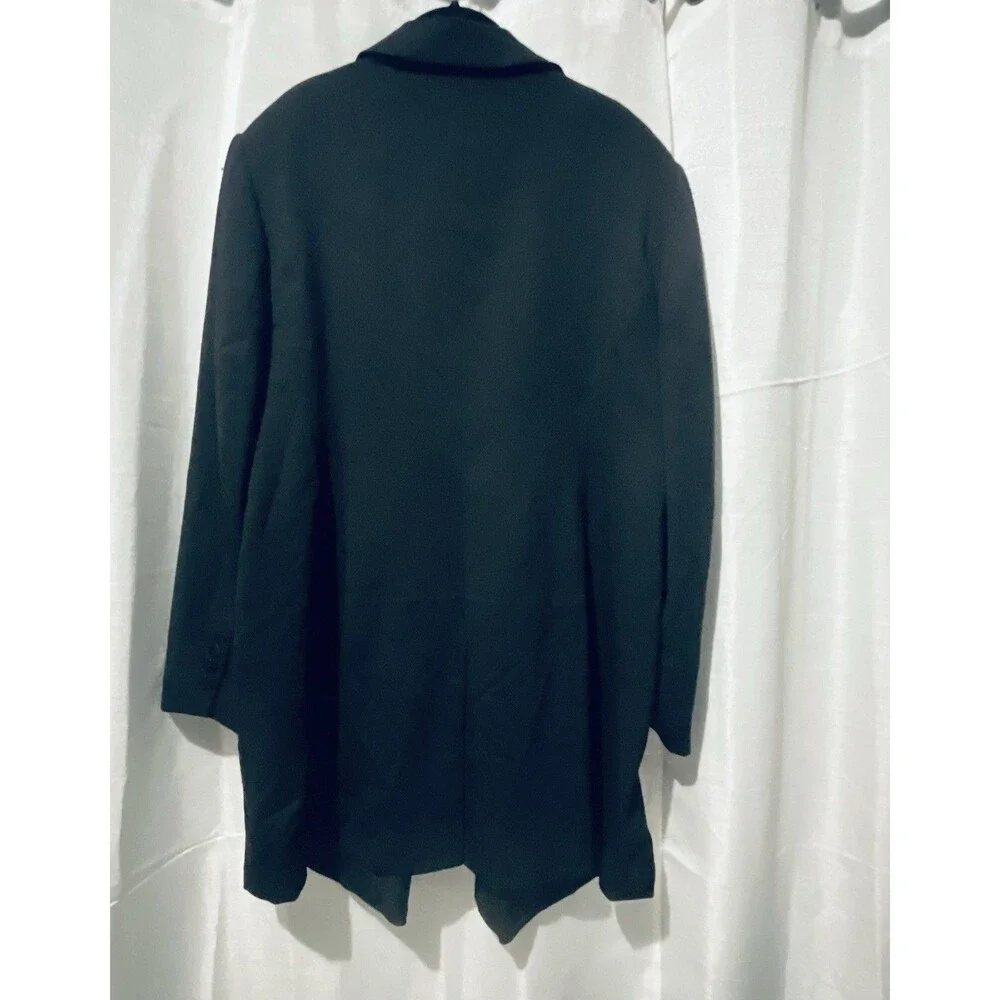 August Max stylish long open front blazer 2pockets, fully lined, Black SZ 20